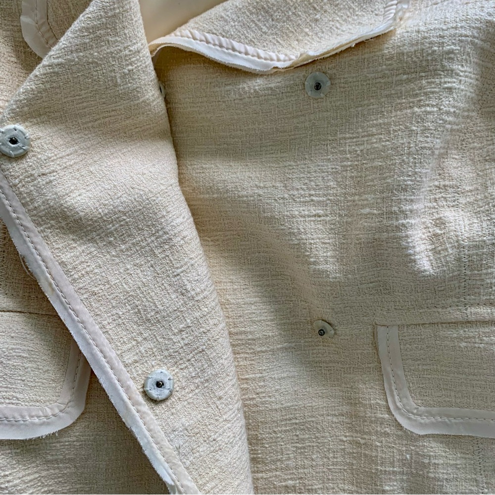 Banana Republic Boxy Jacket Cream Size 4 - Picture 4 of 7